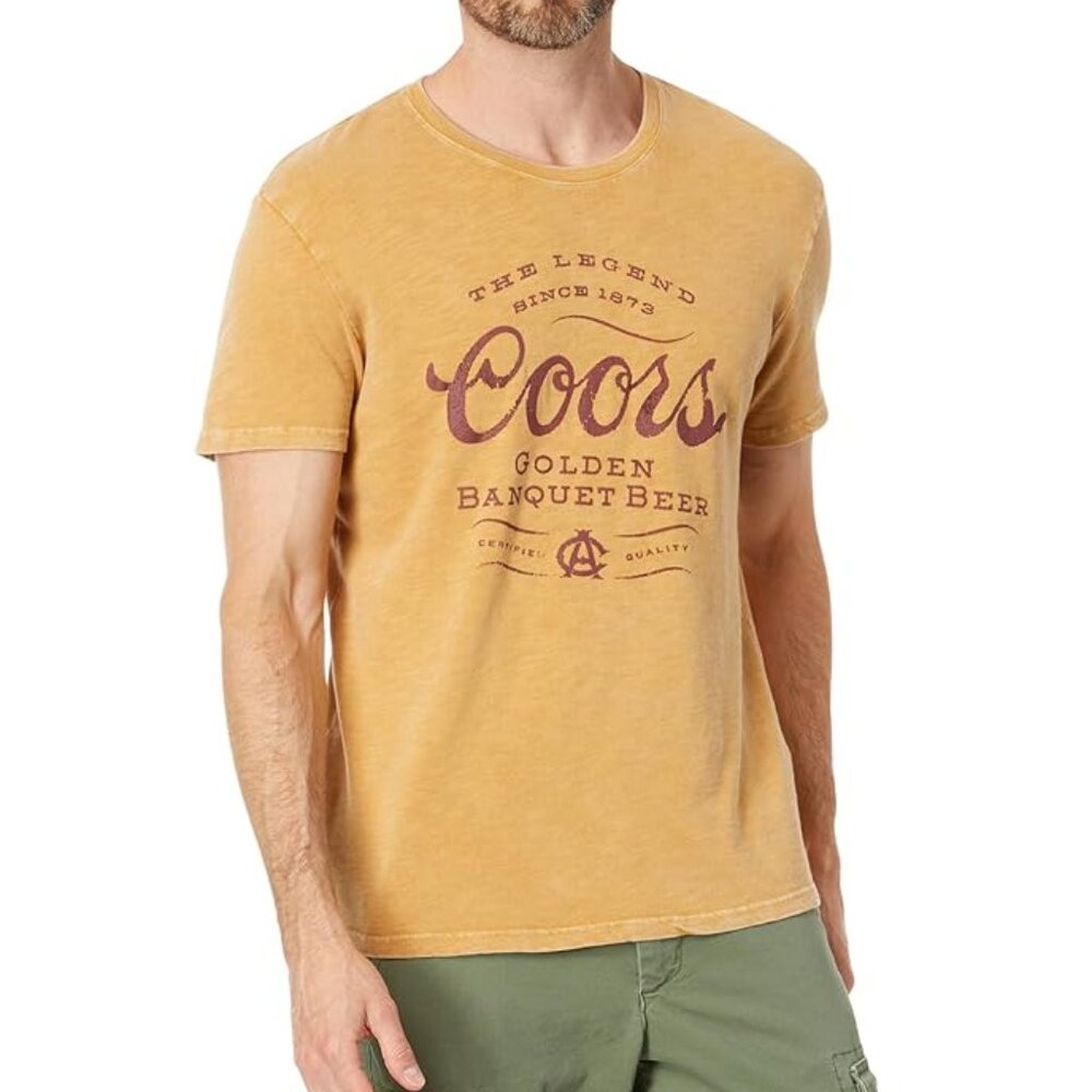 Lucky Brand Coors Western Tee Large Honey Mustard 7M85645-2HM